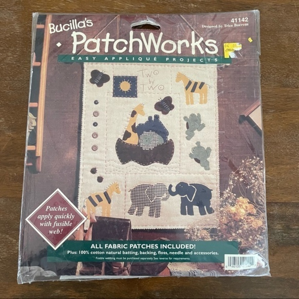 Bucilla easy patchwork appliqué kit baby Noah’s‎ ark animals NEW in package